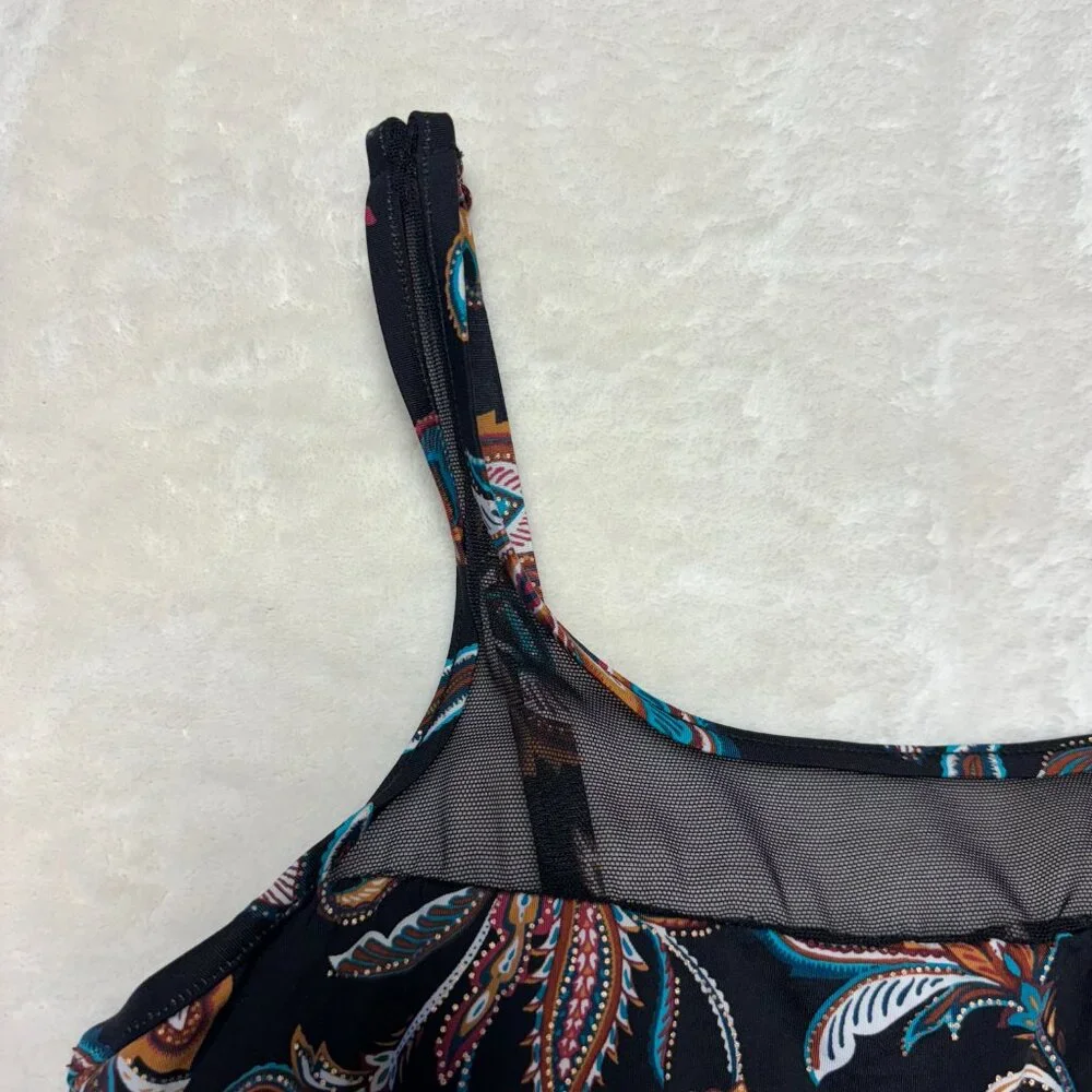 MiracleSuit Mirage Multicolor Floral Underwire Tankini Swim Top‎ Size 10